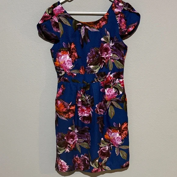 Anthropologie Moulinette Soeurs Blue Floral Midi Dress 10 - Picture 2 of 8